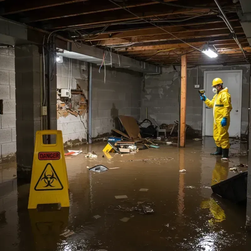 Flooded Basement Electrical Hazard in East Rochester, NY Property